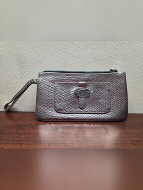 Sharif faux leather wristlet clutch purse